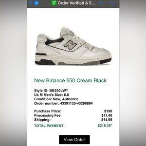New balance 550 worn once